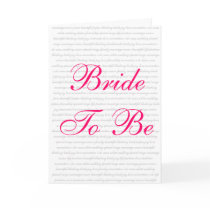 Bride To Be - Gift Card