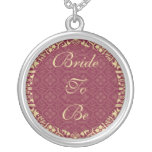 Bride to Be Necklace - Damask Wedding