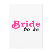 Bride To Be Pink Black Post Cards