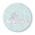 Bride Turquoise Silk Magnet