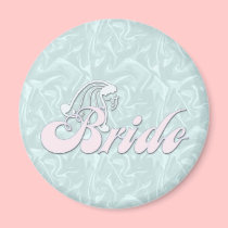 Bride Turquoise Silk Magnet