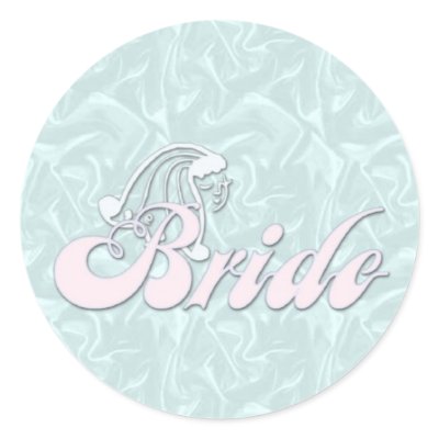 Bride Turquoise Silk Stickers by fun_tshirt