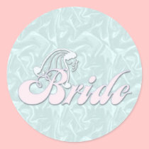 Bride Turquoise Silk Stickers
