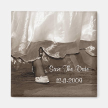 Bride Walking Save The Date Square Magnet