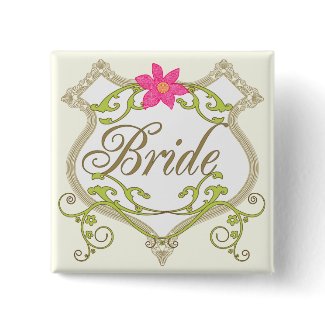 Bride Wedding Badges button