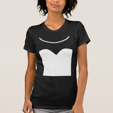 Bride Wedding Dress Pearl Necklace T Shirts