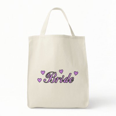 Bride Wedding Hearts Tote Bags