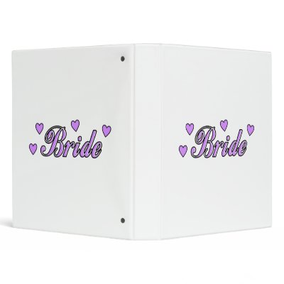 Bride Wedding Hearts Vinyl Binders