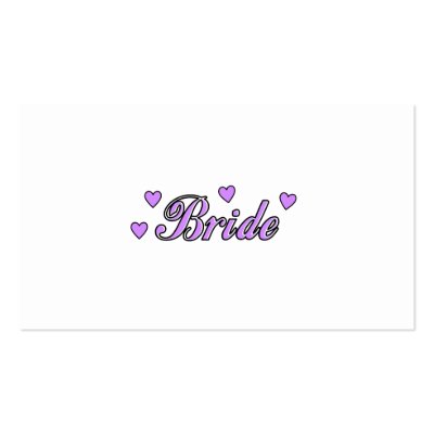 Bride Wedding Hearts Business Cards