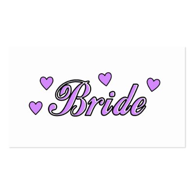 Bride Wedding Hearts Business Cards