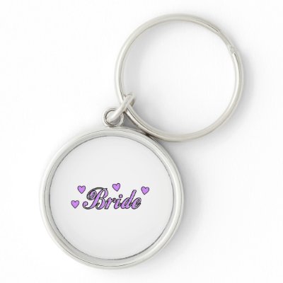 Bride Wedding Hearts Key Chains