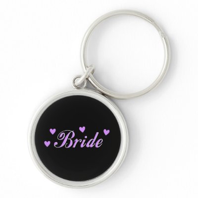 Bride Wedding Hearts Key Chains