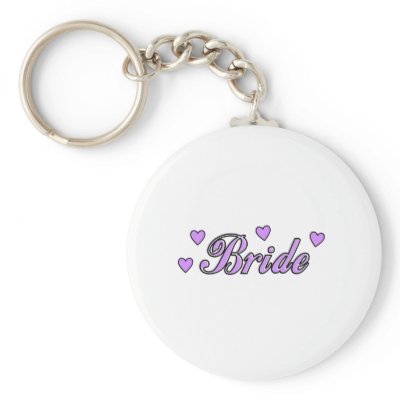 Bride Wedding Hearts Key Chains