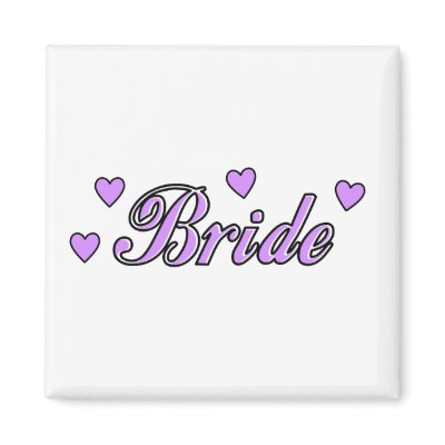 Bride Wedding Hearts Refrigerator Magnet
