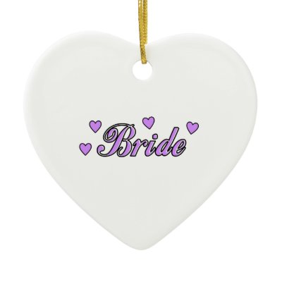 Bride Wedding Hearts Christmas Tree Ornament