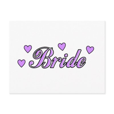 Bride Wedding Hearts Postcard