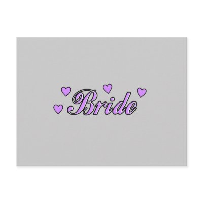 Bride Wedding Hearts Post Card