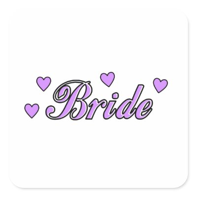 Bride Wedding Hearts Square Sticker