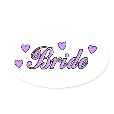 Bride Wedding Hearts Sticker