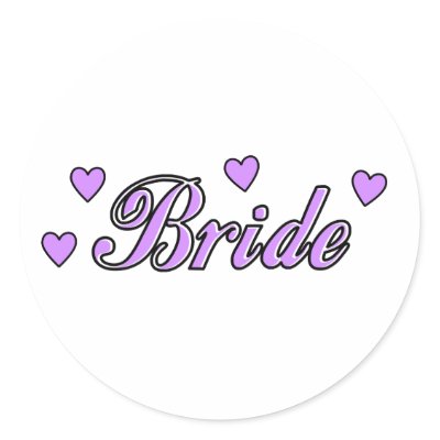 Bride Wedding Hearts Round Sticker