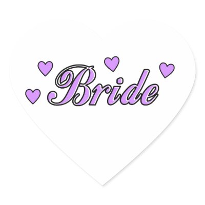 Bride Wedding Hearts Stickers