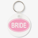 Bride Wedding Oval Pink keychains