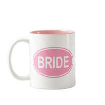 Bride Wedding Oval Pink mugs