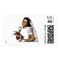 Bride with Bouquet Wedding Stamps