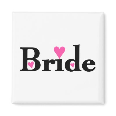 Bride with Hearts Refrigerator Magnet