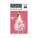 Bride with pink background stamps
