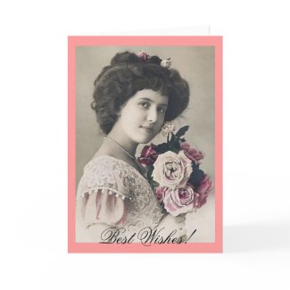 Bride with Rose bouquet 2 card