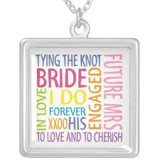 Bride Words Wedding Pendant necklace
