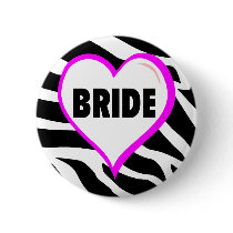 Bride (Zebra Stripes) Pinback Buttons