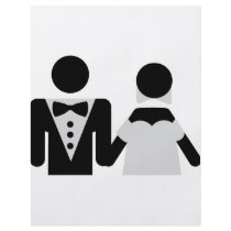 bridegroom and bride marriage icon flyers
