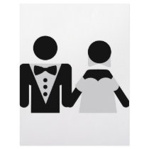 bridegroom and bride marriage icon letterhead