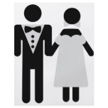 bridegroom and bride wedding icon custom flyer