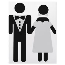 bridegroom and bride wedding icon letterhead