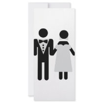 bridegroom and bride wedding icon rack cards