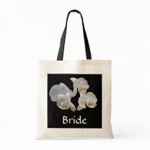 Bride's Bag with White Orchids on Black