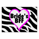 postcard - Brides BFF (Heart Zebra Print)