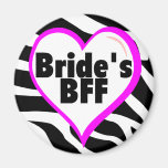 Brides BFF (Heart Zebra Print) Refrigerator Magnets