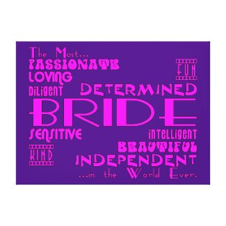 Brides Bridal Showers Wedding Parties : Qualities Gallery Wrapped Canvas