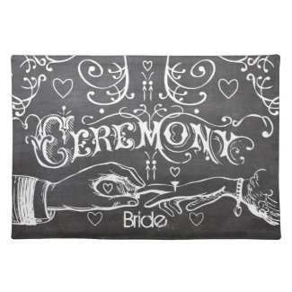 Bride's Chalkboard Modern Vintage Typography Place Mat