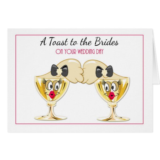 Brides Champagne Toast Lesbian Wedding Congrats Card Zazzle