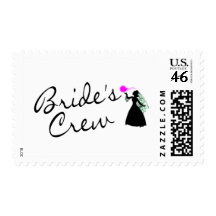 Brides Crew (Bride Blk) Postage Stamp