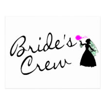 Brides Crew (Bride Blk) Postcard