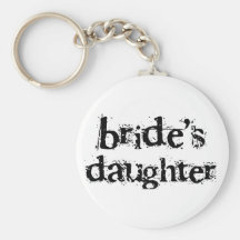 Bride's Daughter Black Text Keychain
