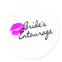 Brides Entourage (Kiss) Round Stickers