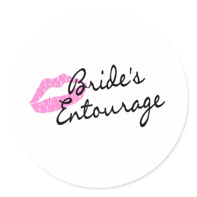 Brides Entourage Lips Round Stickers