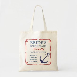 Bride's Entourage Nautical Anchor Wedding Tote Bag